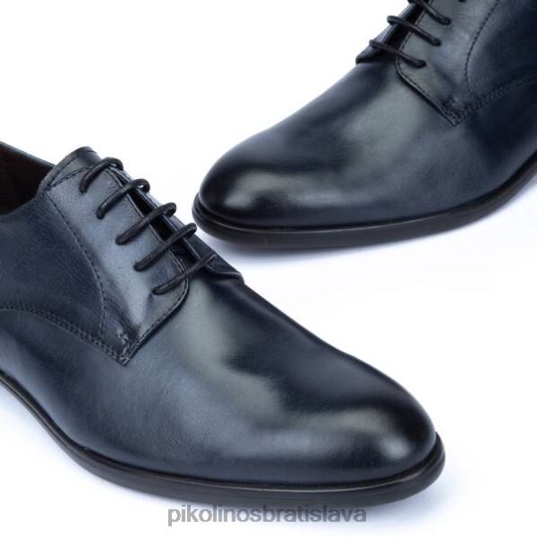 obuv Modrá Pikolinos 640B4579 bristol jednoduchý a elegantný blucher muži
