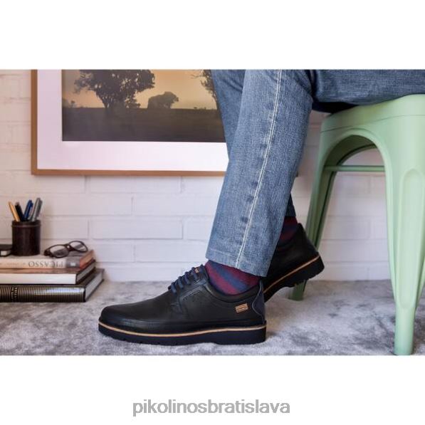 obuv čierna Pikolinos 640B4979 kožené topánky yeste so športovou podrážkou muži