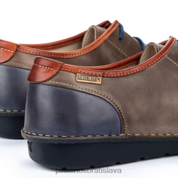 obuv tmavošedý Pikolinos 640B4901 santiago santiago blucher s viditeľným prešívaním muži
