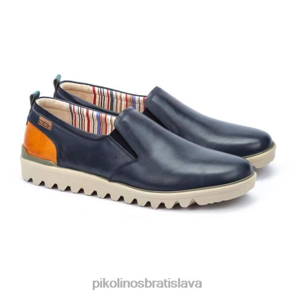 obuv Modrá Pikolinos 640B4550 tabernas mokasíny so zúbkovanou podrážkou muži