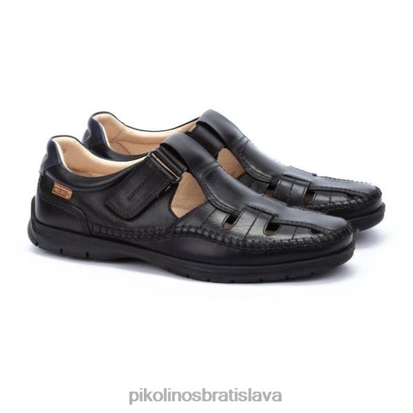 obuv čierna Pikolinos 640B4507 kožené sandále s uzavretou špičkou marbella muži