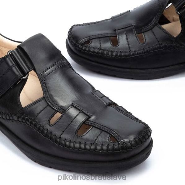 obuv čierna Pikolinos 640B4507 kožené sandále s uzavretou špičkou marbella muži