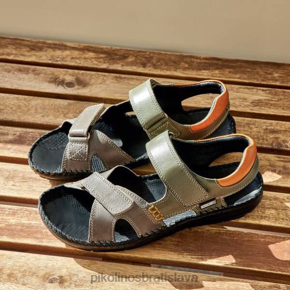 obuv tmavošedý Pikolinos 640B4846 sandále tarifa s dvojitým suchým zipsom muži