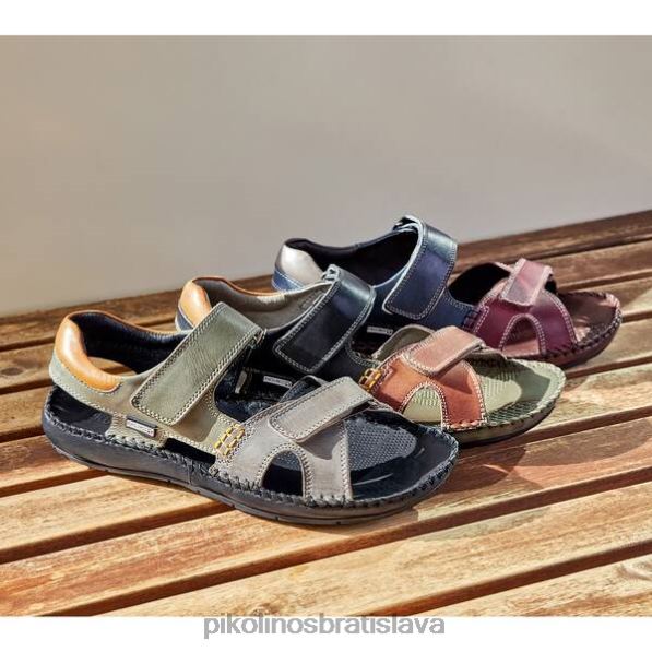 obuv tmavošedý Pikolinos 640B4846 sandále tarifa s dvojitým suchým zipsom muži