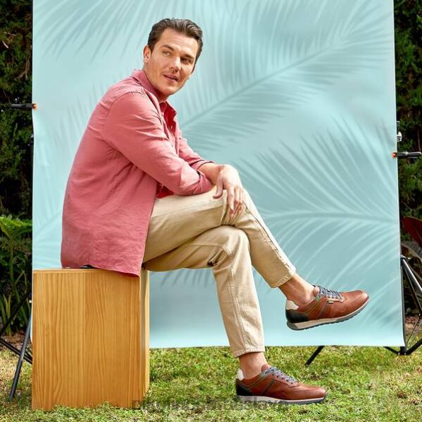 obuv cuero Pikolinos 640B4454 cambil šnurovacie tenisky muži