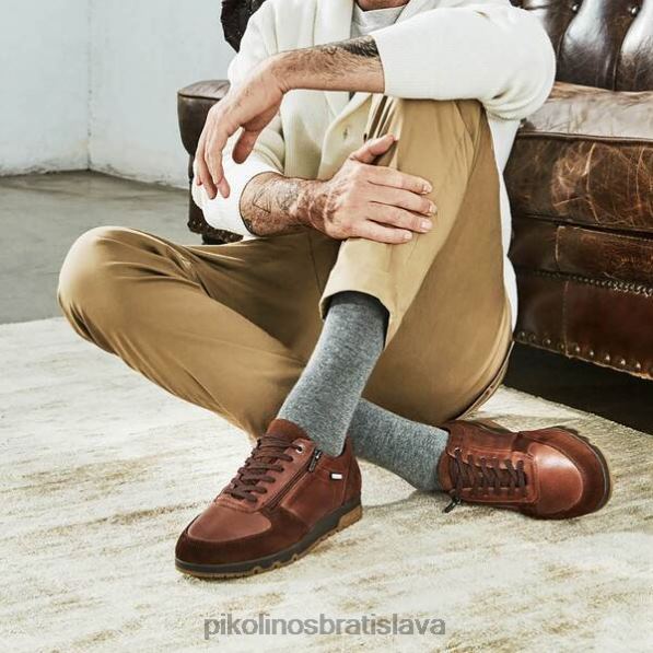 obuv cuero Pikolinos 640B4875 Kožené tenisky alarcon so zapínaním na zips muži