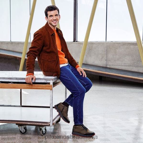 obuv kaki Pikolinos 640B4478 šnurovacie tenisky ferrol ferrol muži