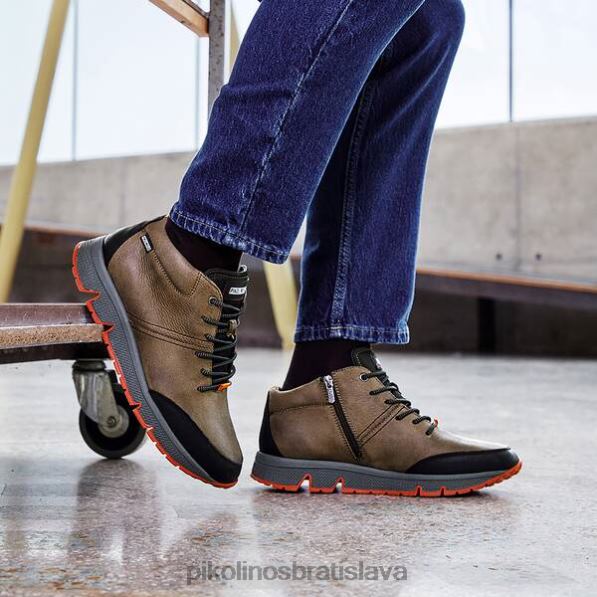 obuv kaki Pikolinos 640B4478 šnurovacie tenisky ferrol ferrol muži