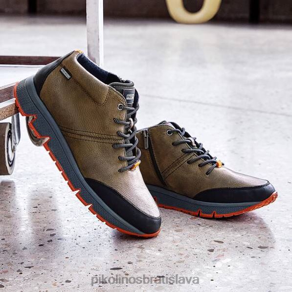 obuv kaki Pikolinos 640B4478 šnurovacie tenisky ferrol ferrol muži