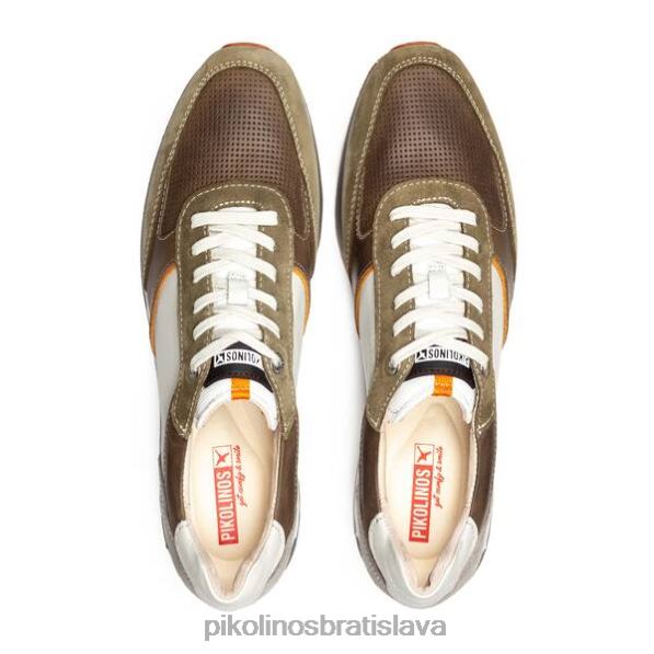 obuv zelená Pikolinos 640B4484 cambil viacfarebné kožené tenisky muži