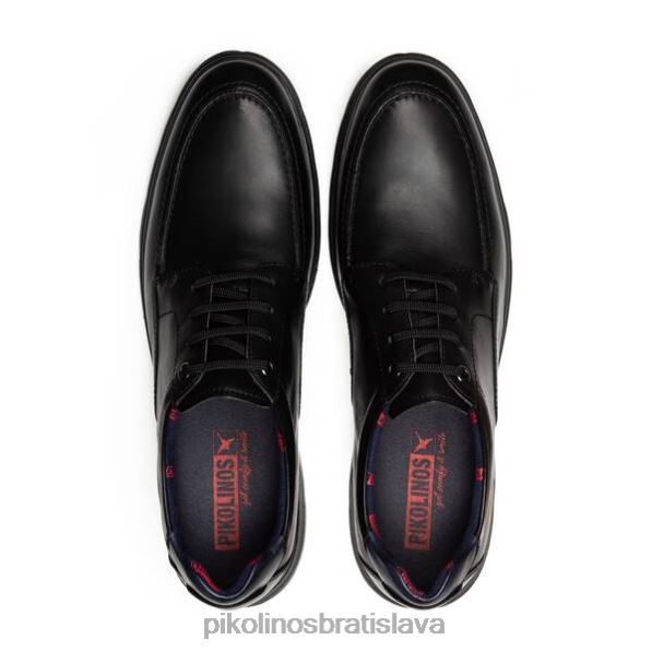 obuv čierna Pikolinos 640B4920 kožené topánky na šnurovanie mogan muži