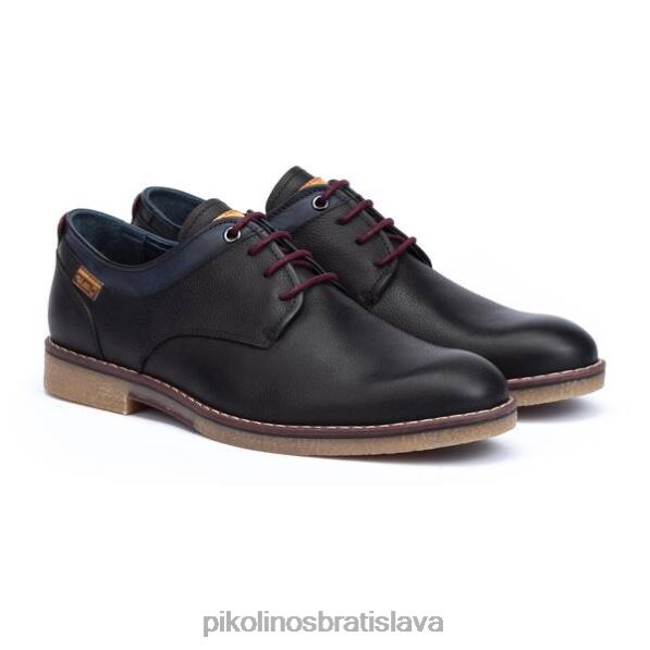 obuv čierna Pikolinos 640B4942 irun derby topánky s jedinečným farebným kontrastom okolo členku muži