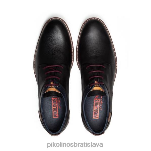 obuv čierna Pikolinos 640B4942 irun derby topánky s jedinečným farebným kontrastom okolo členku muži