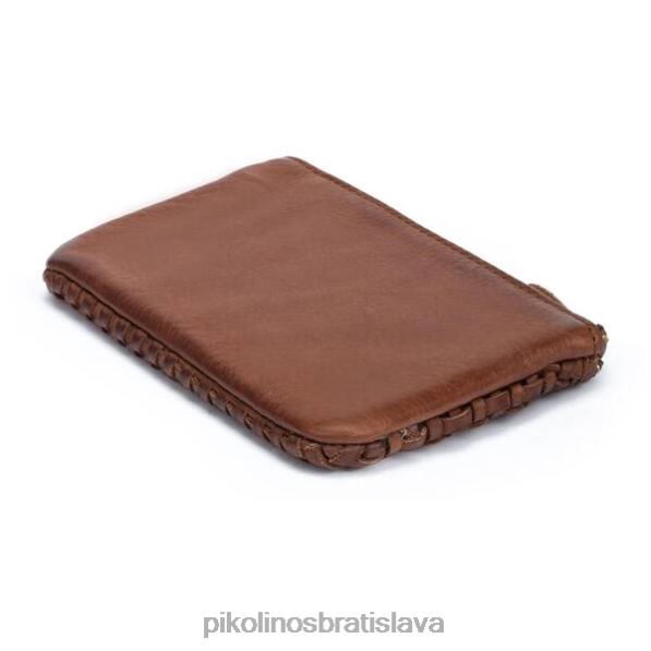 príslušenstvo koňak Pikolinos 640B4407 pletená kožená peňaženka carteras ženy