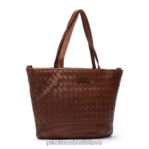 príslušenstvo koňak Pikolinos 640B4375 taška zo zapletenej kože faura ženy