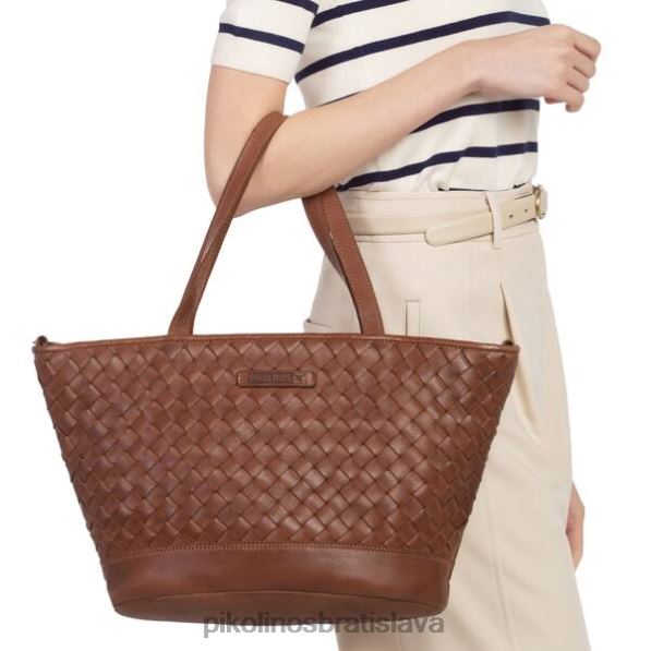 príslušenstvo koňak Pikolinos 640B4375 taška zo zapletenej kože faura ženy