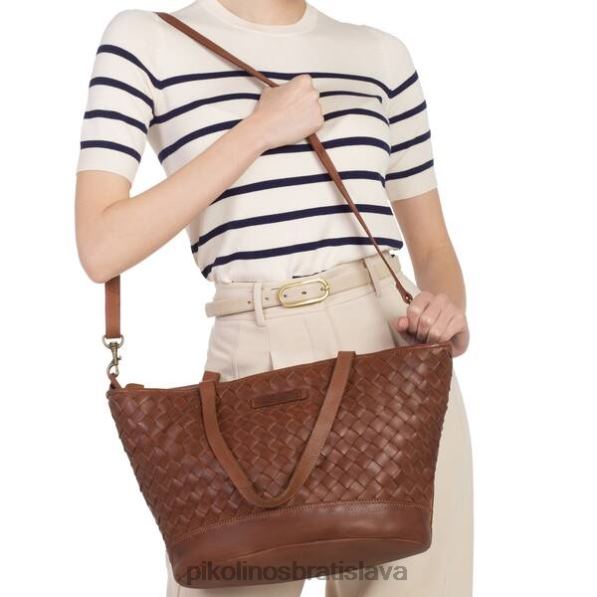 príslušenstvo koňak Pikolinos 640B4375 taška zo zapletenej kože faura ženy