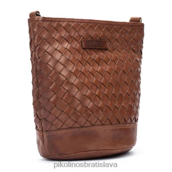 príslušenstvo koňak Pikolinos 640B4381 Kožená taška faura so zapleteným vzorom ženy