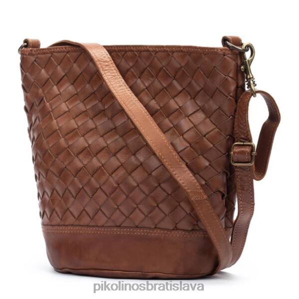 príslušenstvo koňak Pikolinos 640B4381 Kožená taška faura so zapleteným vzorom ženy