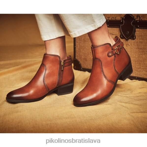 obuv brandy Pikolinos 640B4345 kožené členkové čižmy daroca so stredným podpätkom a prackou ženy