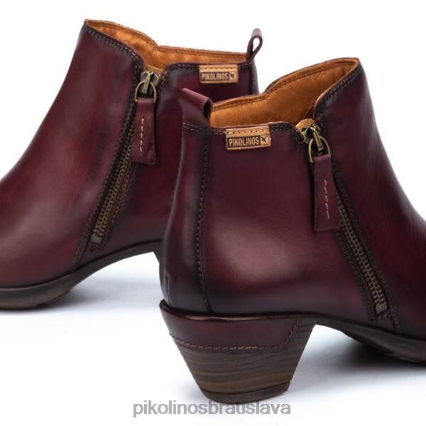 obuv granát Pikolinos 640B4282 rotterdamské členkové čižmy s bočným zipsom ženy