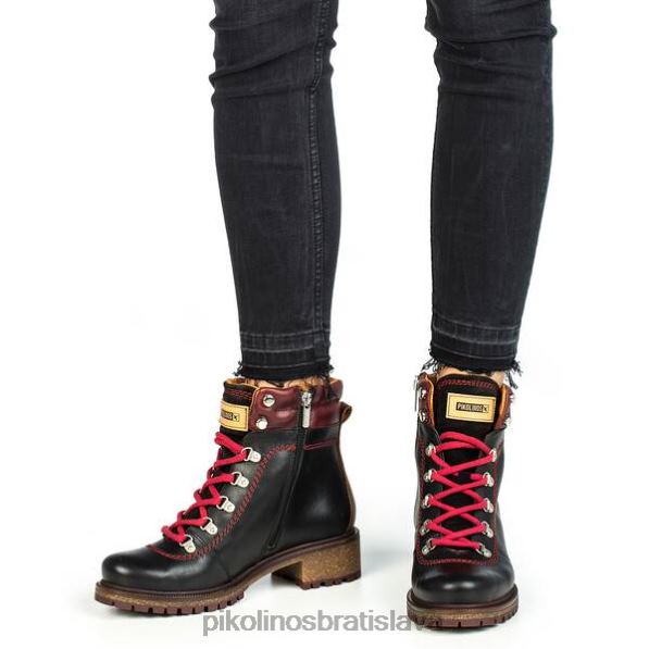 obuv čierna Pikolinos 640B4275 aspe šnurovacie členkové topánky ženy