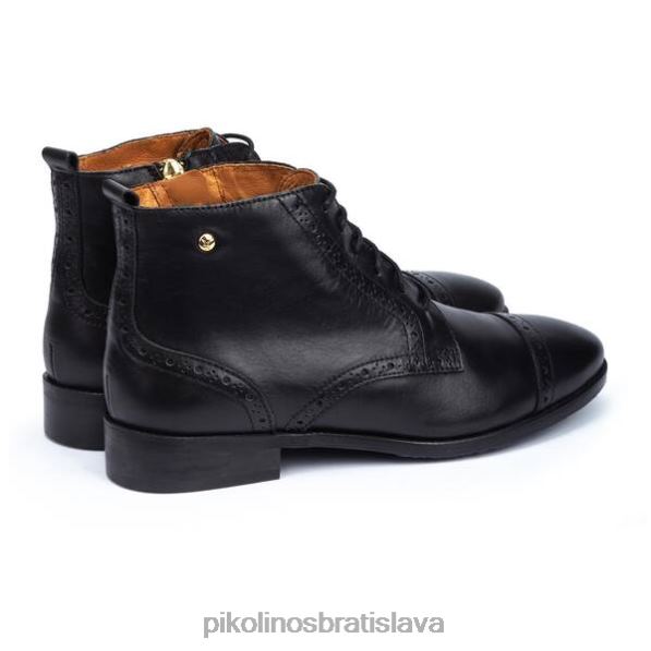 obuv čierna Pikolinos 640B4302 kráľovská členková obuv na šnurovanie ženy