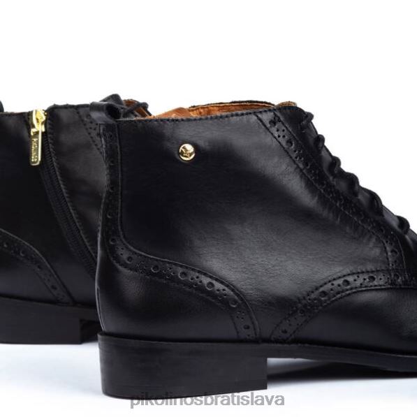 obuv čierna Pikolinos 640B4302 kráľovská členková obuv na šnurovanie ženy