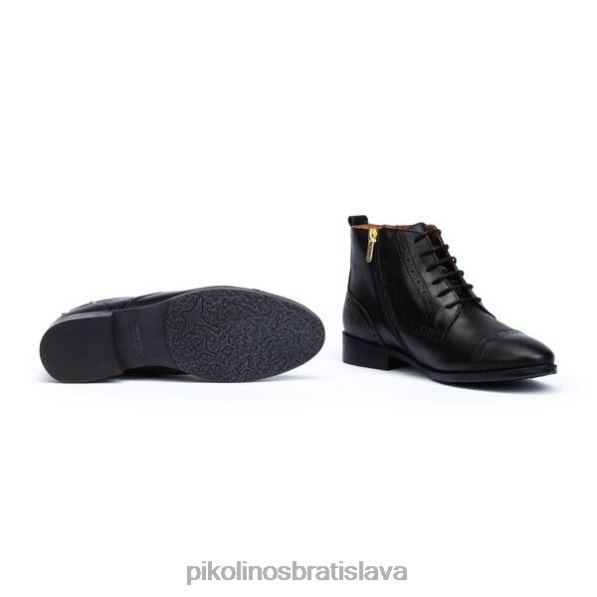 obuv čierna Pikolinos 640B4302 kráľovská členková obuv na šnurovanie ženy