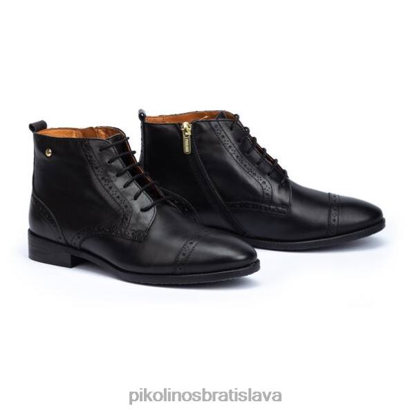 obuv čierna Pikolinos 640B4302 kráľovská členková obuv na šnurovanie ženy
