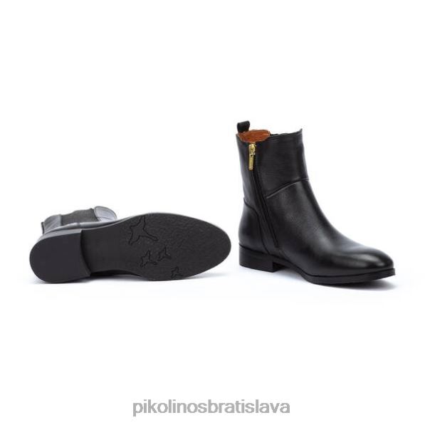 obuv čierna Pikolinos 640B4314 kráľovské členkové čižmy s elastickými panelmi ženy
