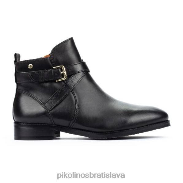 obuv čierna Pikolinos 640B4354 kráľovská kožená členková obuv ženy