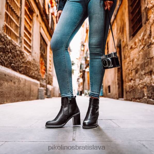 obuv čierna Pikolinos 640B4823 kožená členková obuv pompeya ženy