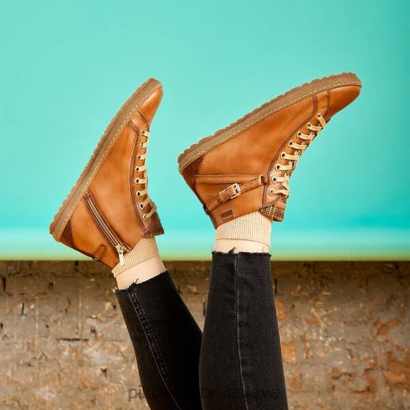 obuv mandľový Pikolinos 640B4199 lagos športové šnurovacie členkové čižmy ženy