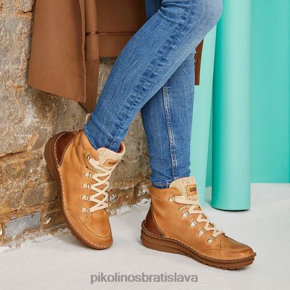 obuv mandľový Pikolinos 640B4273 cazorla cazorla šnurovacie členkové topánky ženy