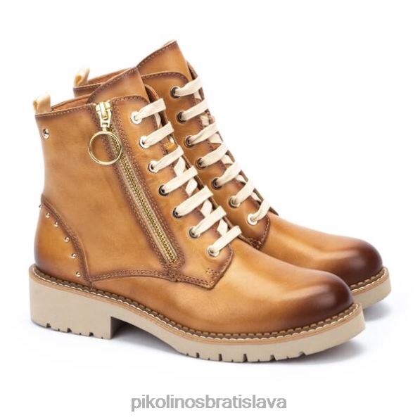 obuv mandľový Pikolinos 640B4308 členková obuv vikár motorkárskeho štýlu ženy