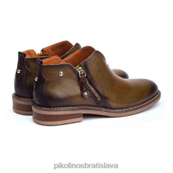 obuv olivový Pikolinos 640B4270 aldaya ploché členkové čižmy strihu do V s bočným zipsom ženy