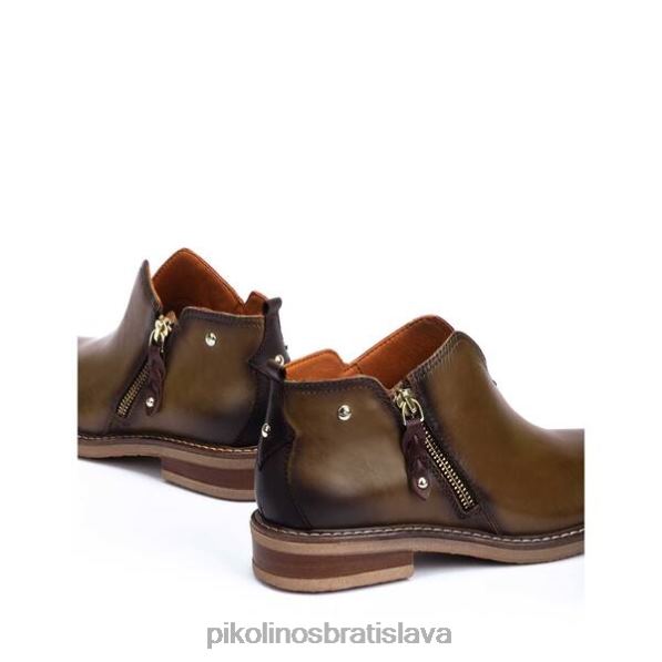 obuv olivový Pikolinos 640B4270 aldaya ploché členkové čižmy strihu do V s bočným zipsom ženy