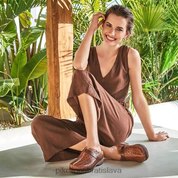 obuv brandy Pikolinos 640B4148 granada vysekávané kožené dreváky ženy