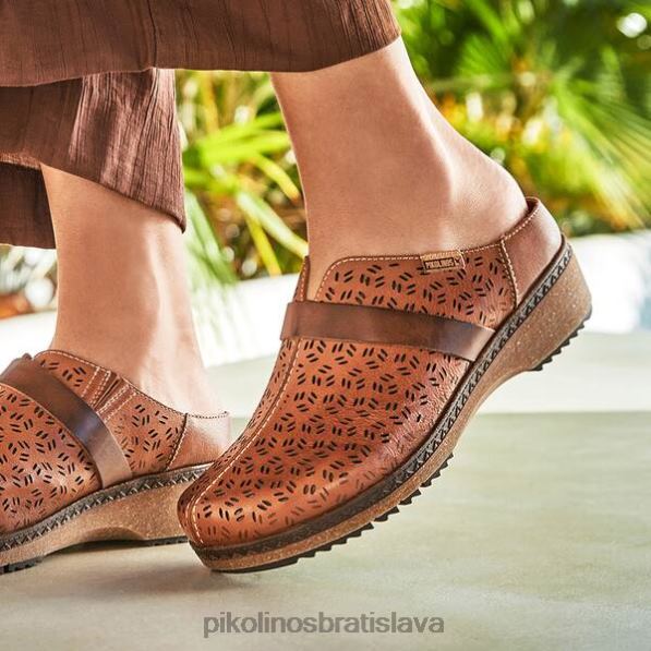 obuv brandy Pikolinos 640B4148 granada vysekávané kožené dreváky ženy