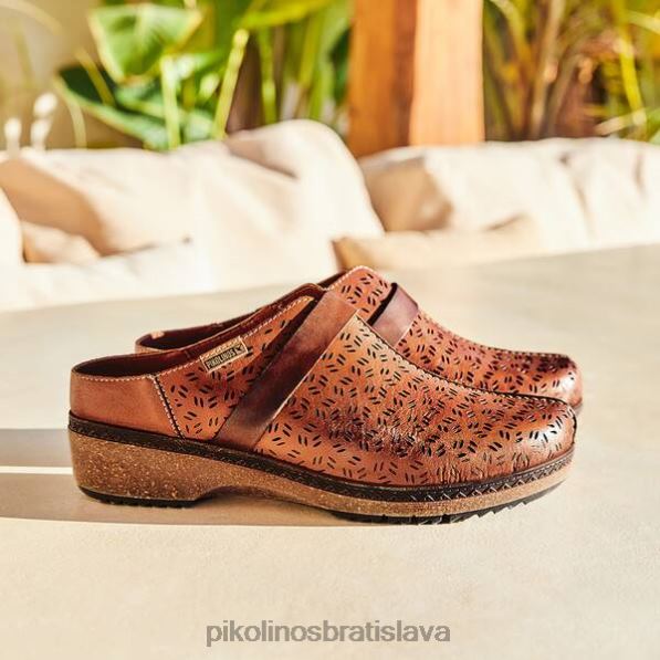 obuv brandy Pikolinos 640B4148 granada vysekávané kožené dreváky ženy