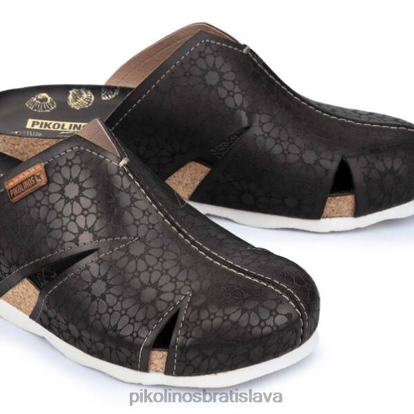 obuv čierna Pikolinos 640B4739 mahon kožený drevák s ľahkou podrážkou ženy