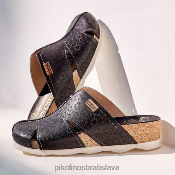 obuv čierna Pikolinos 640B4739 mahon kožený drevák s ľahkou podrážkou ženy