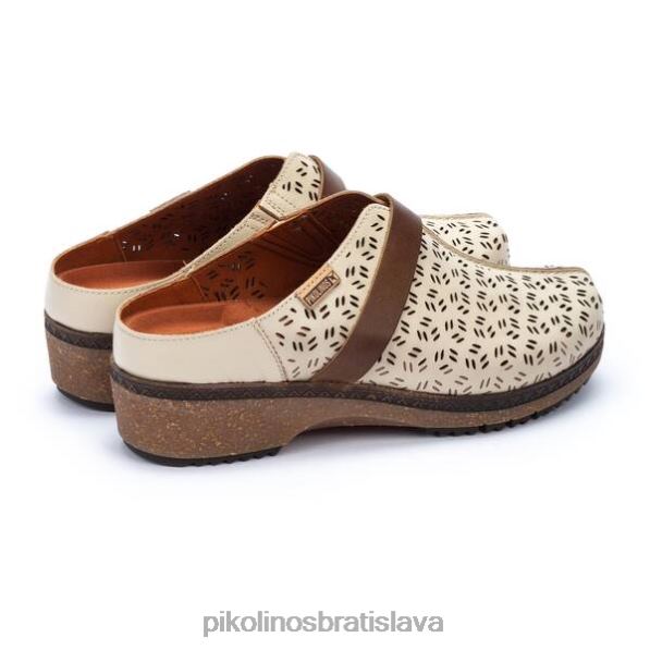 obuv marfil Pikolinos 640B4150 granada vysekávané kožené dreváky ženy