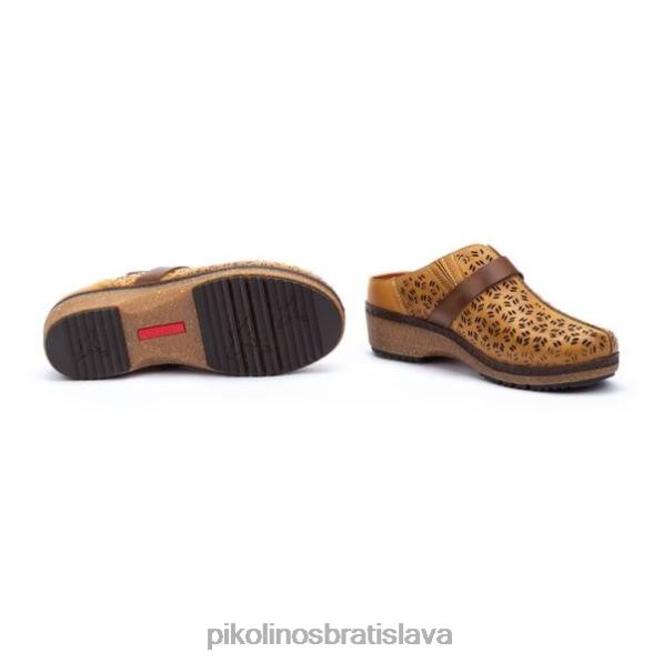 obuv med Pikolinos 640B4149 granada vysekávané kožené dreváky ženy