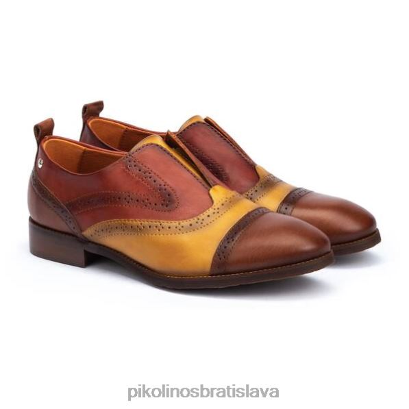 obuv cuero Pikolinos 640B4785 kráľovské kožené slip-on oxford topánky ženy