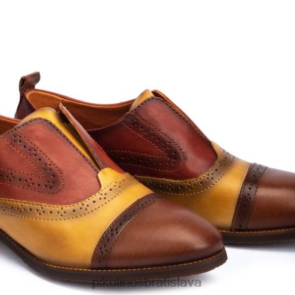 obuv cuero Pikolinos 640B4785 kráľovské kožené slip-on oxford topánky ženy