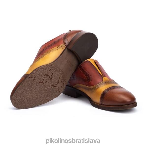 obuv cuero Pikolinos 640B4785 kráľovské kožené slip-on oxford topánky ženy