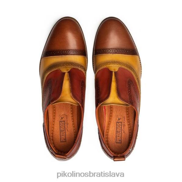 obuv cuero Pikolinos 640B4785 kráľovské kožené slip-on oxford topánky ženy