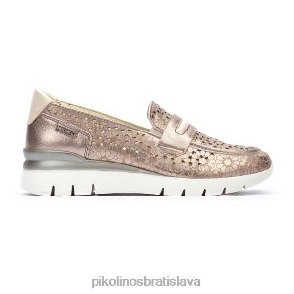obuv kameň Pikolinos 640B4177 mokasíny cantabria s metalickou kožou ženy
